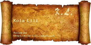 Kola Lili névjegykártya